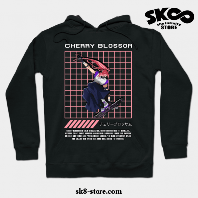 Cherry Blossom Line Rect Hoodie Black / S