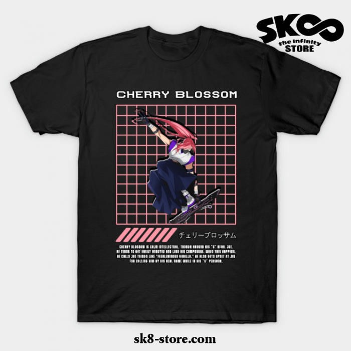 Cherry Blossom Line Rect T-Shirt Black / S