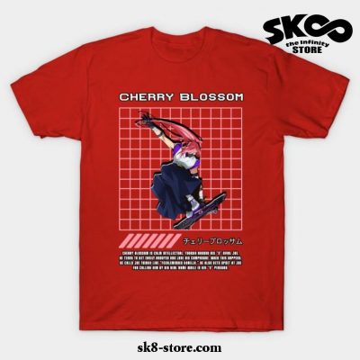 Cherry Blossom Line Rect T-Shirt Red / S