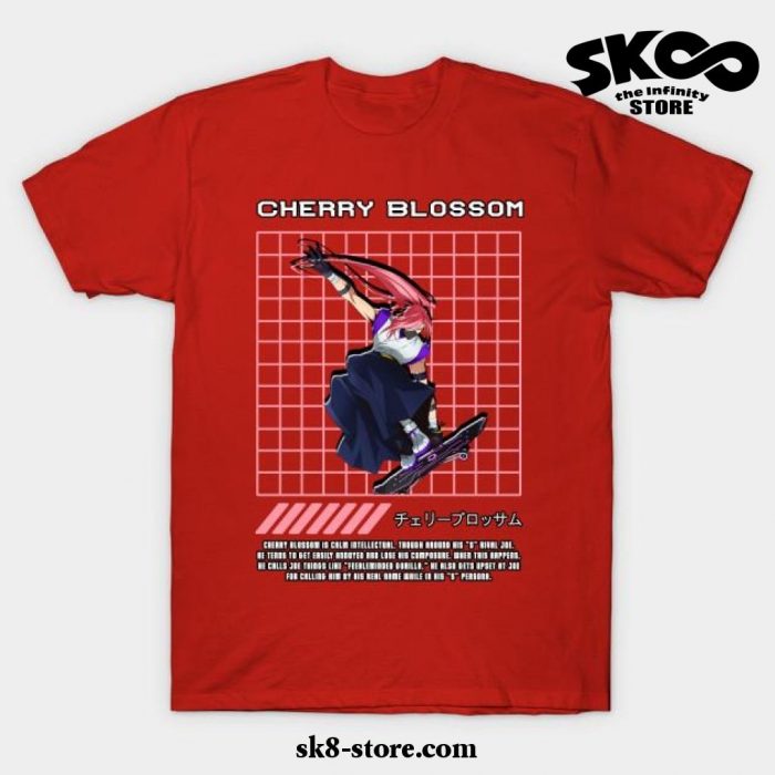 Cherry Blossom Line Rect T-Shirt Red / S