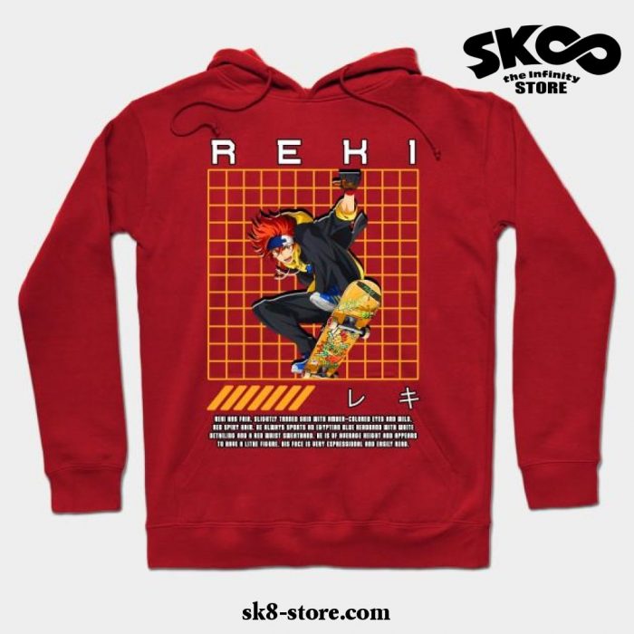 Reki Line Rect Hoodie Red / S