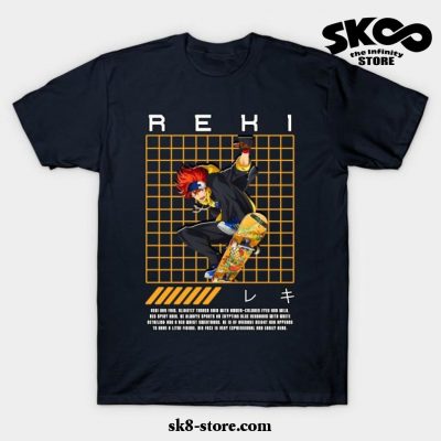 Reki Line Rect T-Shirt Navy Blue / S