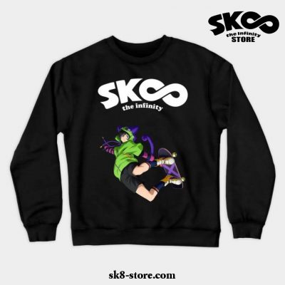Sk8 The Infinity Miya With Skateboard Crewneck Sweatshirt Black / S