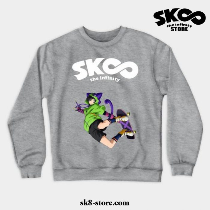 Sk8 The Infinity Miya With Skateboard Crewneck Sweatshirt Gray / S
