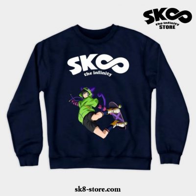 Sk8 The Infinity Miya With Skateboard Crewneck Sweatshirt Navy Blue / S