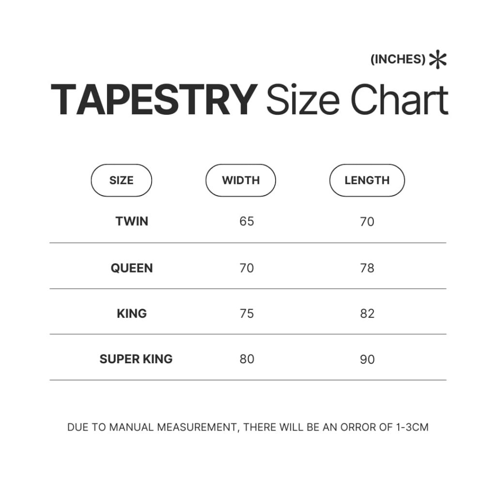 Tapestry Size Chart - SK8 the Infinity Store
